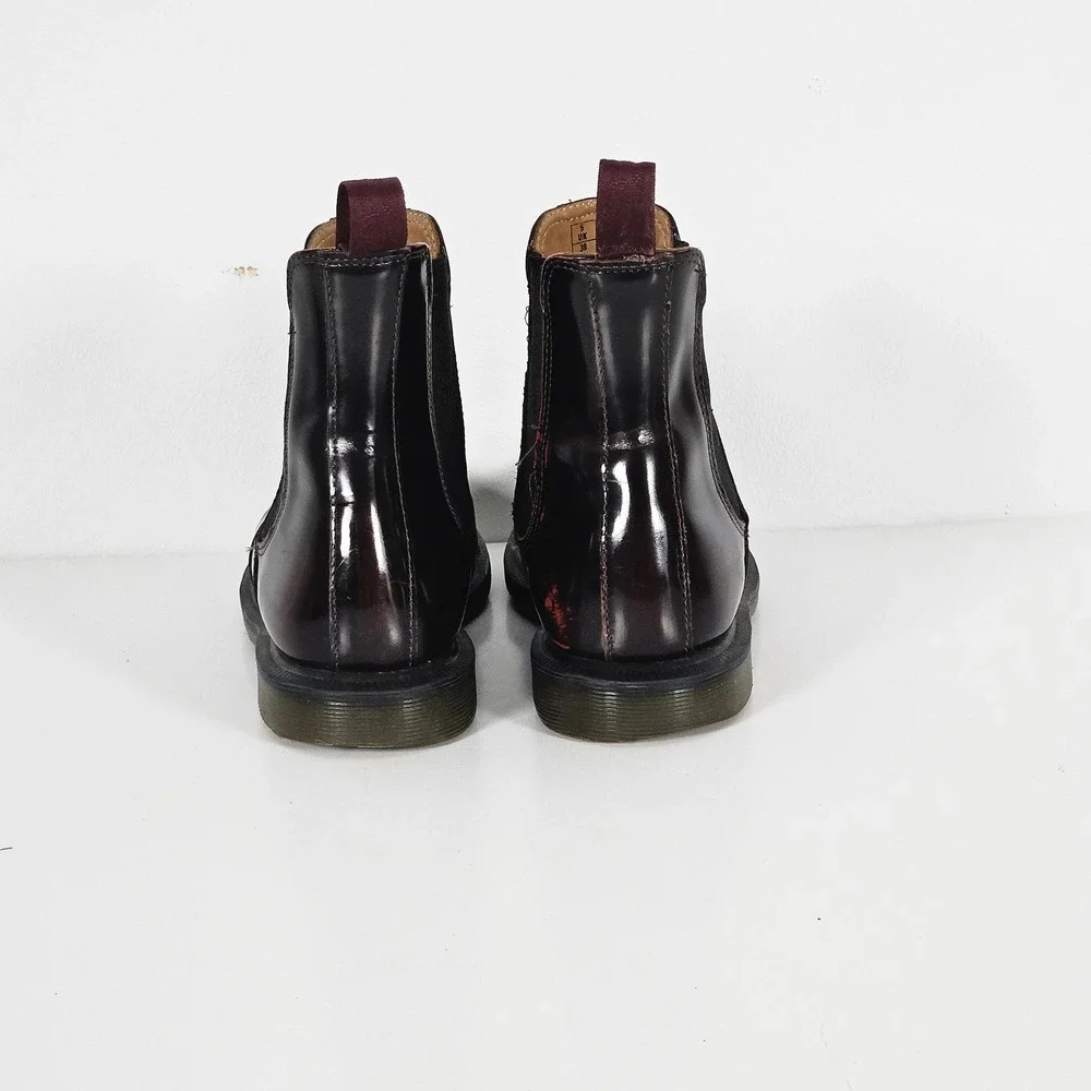 Dr Martens Burgandy Cherry Flora Arcadia Leather Chelsea Boots Womens 7